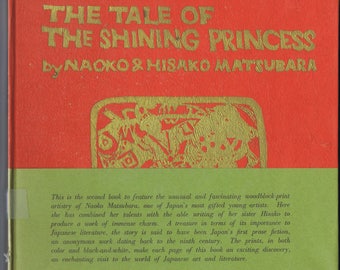Vintage The Tale of the Shining Princess 1970 Japanese Story History Legend Woodcut Illustrations