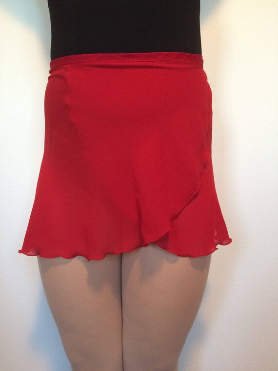 Adult Chiffon Ballet Wrap Skirt Crimson 