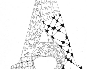 Digital Coloring Page Letter A from Letter