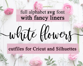Fonts Font svg font Cricut Silhouette Digital Full Alphabet SVG DXF EPS Font swirly swashes Instant Download Script clean cutting digital