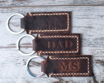Dad keychain Dad key chain Father's Day gift Custom leather keychain Personalized keyfob Papa gift Corporate gifts Leather key fob Keyfobs