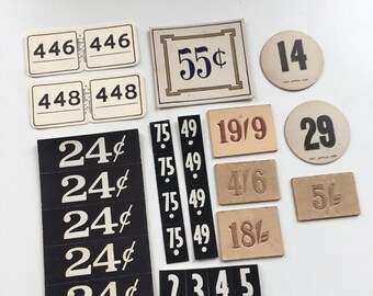 Vintage price tags Dennison labels