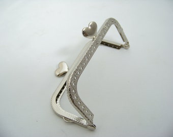 Silver Purse Frame with Heart Clasp 5061