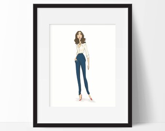 The Relaxed Luxe fashion illustration print