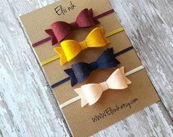 Baby-girl bow headband, baby headband, baby bow headband, bow headband, girl bow headband, infant headband, Newborn headband, felt bow