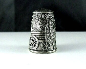 Collectible Thimble - Grimms Fairy Tale Dog and the Sparrow - Limited Edition by Gianni Benvenuti