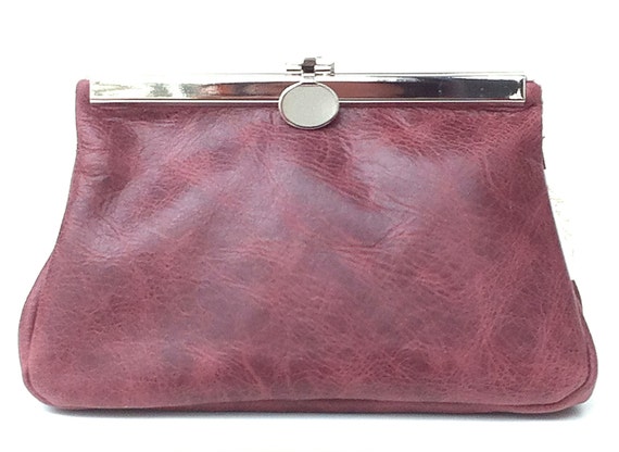 Leather cosmetic bag,red leather pouch,small leather clutch, leather makeup bag,leather pouch cosmetic,leather bag beauty