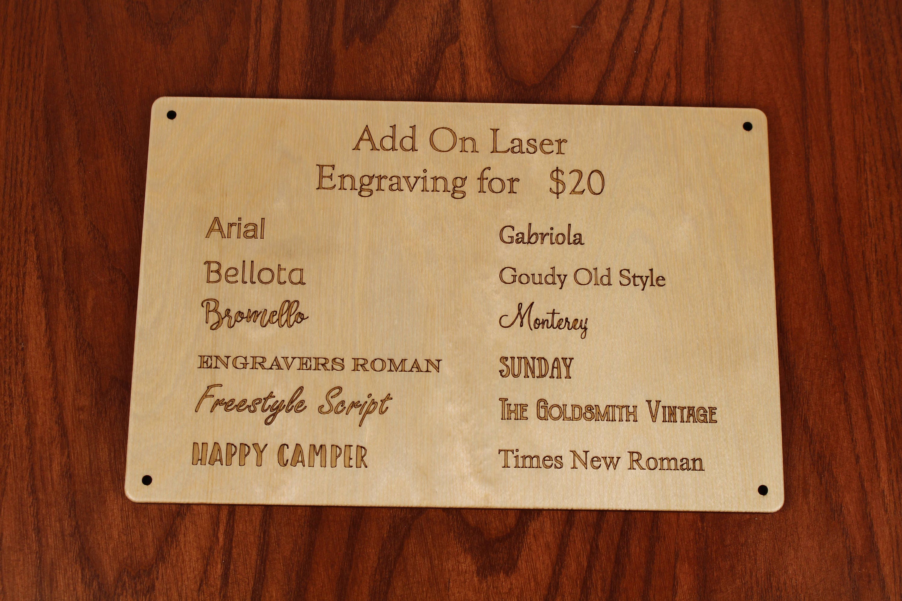 PERSONALIZE IT Laser Engraving 20 dollars Words engraved