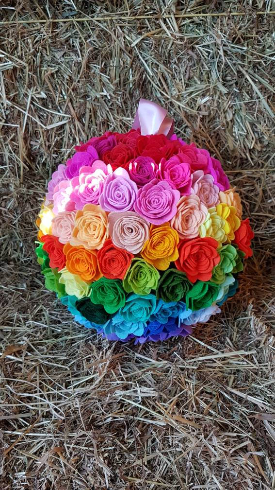 Rainbow Felt Flower Ball / Bouquet