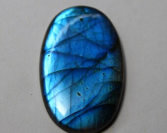 Superb Quality !!100% Natural Blue Flash Labradorite Smooth Cabochon Oval Shape 45x27mm Approx Good Quality On Whole Sale Price 70CT#2381