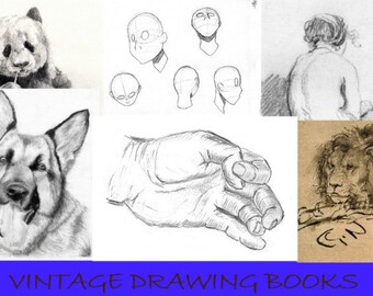 12 Vintage Drawing Books - Learn How to Draw
