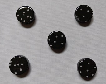 Black & White Polka-Dot Magnet Set