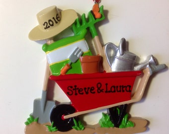 Gardening Personalized Christmas Ornament - Gardening Tools, Green Thumb, Neighbor, Gardener Gift
