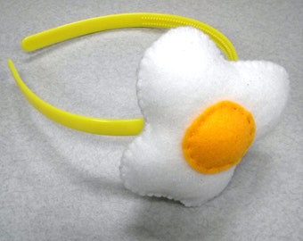 Sunny Side Up Egg Headband - Felt Plush Accessory