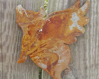Patina/Oxidized/Rusty Flying Pig
