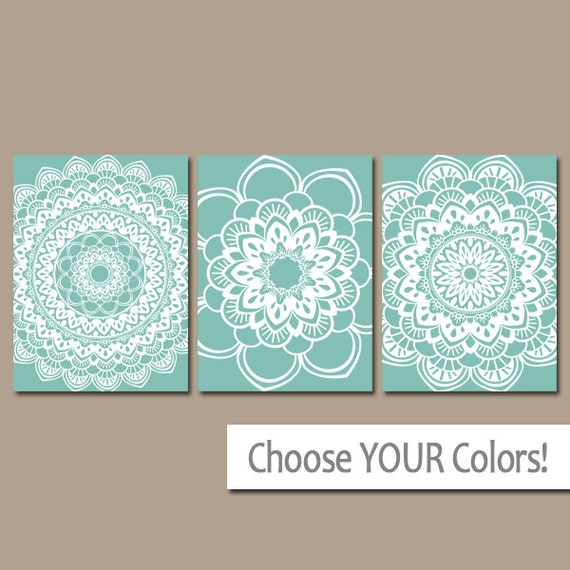 AQUA BATHROOM Wall Art CANVAS or Prints Bedroom Decor