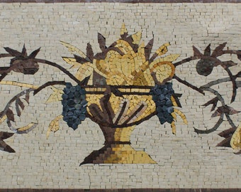 Long Horizontal Rectangle Top Selling 33"x18" Canvas of Marble Mosaic FL842
