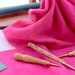 Hand dyed 100 percent wool fabric - "Fuchsia" colored wool - perfect for rug hooking - appliqué - penny rugs - wool crafting projects