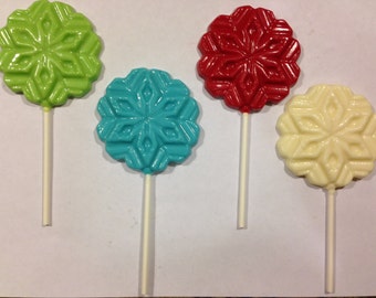 Snowflake Chocolate Lollipops