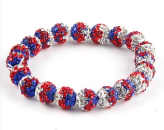 Patriotic Americana Shamballa Bracelet