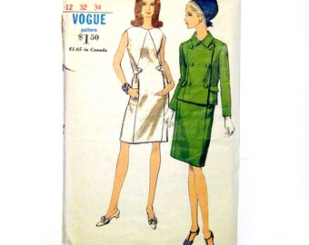 1960s Vintage Sewing Pattern / Vintage Vogue 6995 / Sheath Dress and Double Breasted Jacket / Sixties Dress / Mad Men / UNCUT FF