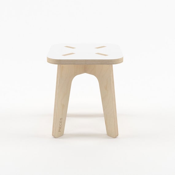 White wood stool wooden step stool kids furniture kids