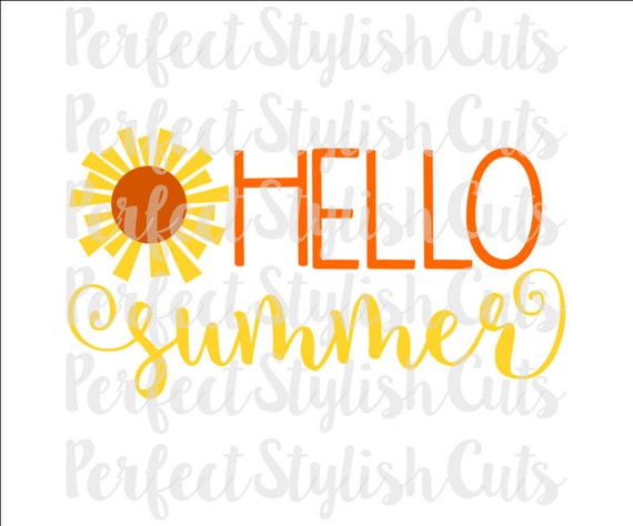 Download Hello Summer SVG DXF EPS png Files for Cutting Machines