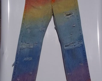 Rainbow Denim Distressed Asstrollo Jeans LV505-sz29