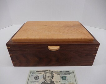 Black walnut and maple jewelry box