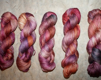 Handdyed yarn Yak / Silk - Sangria