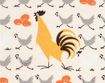 217135 cream Alexander Henry fabric chicken bird animal Farmdale Crossing
