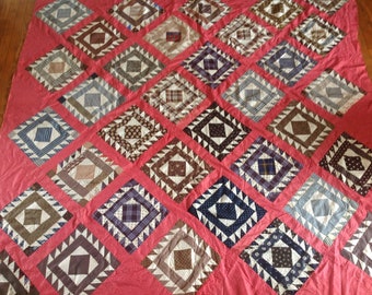 Antique 19th century pieced quilt top