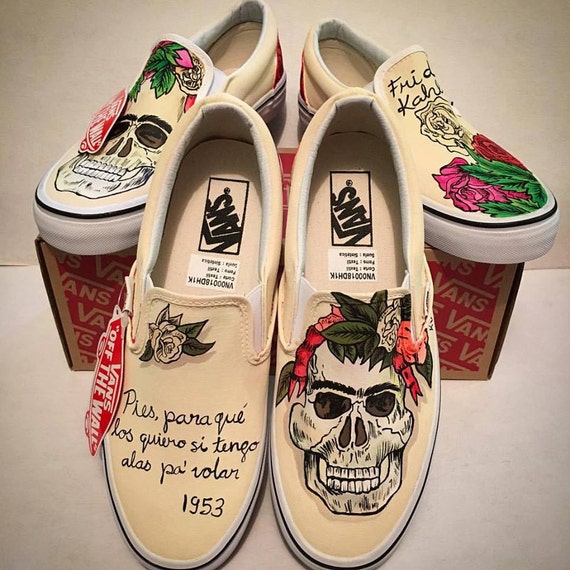 Items similar to Custom design Slippers Frida Kahlo vans