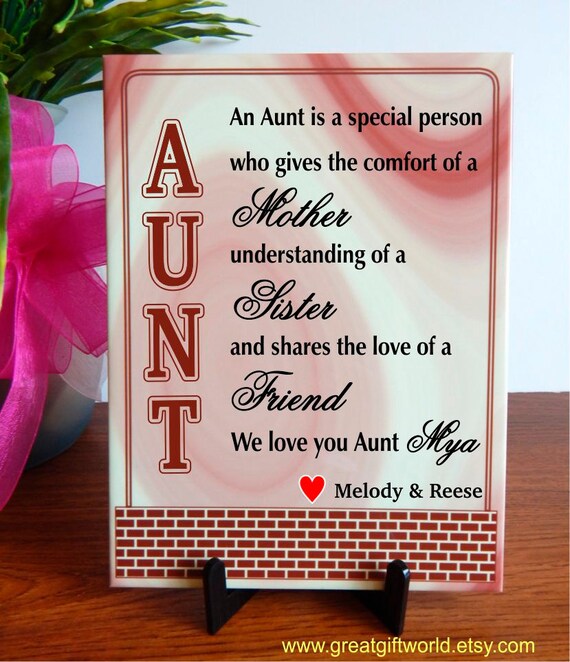 customized gift for aunt from niece nephew auntie