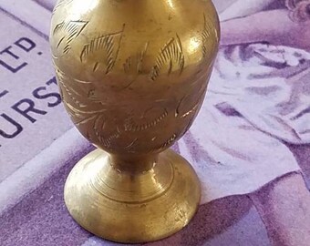 Vintage Miniature Solid Brass Vase!