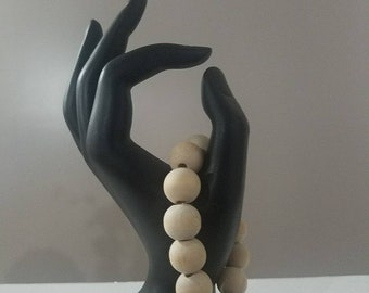 Faux Wood Beads Bracelet