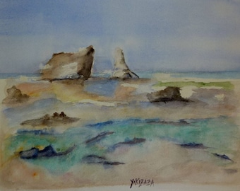 watercolor landscape in Egypt