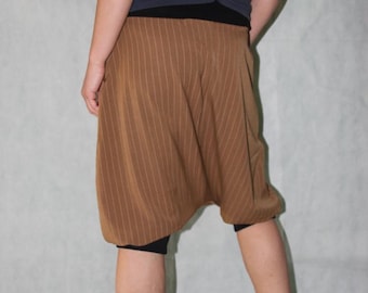 Bloomers, Pinstripe, Pants, Harem Pants, brown,