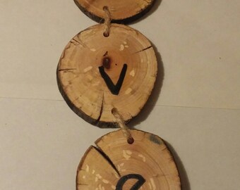 Hand Painted Wood Slice Wall Hanging