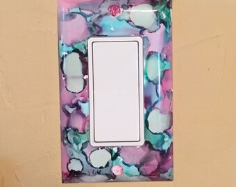 Alcohol Ink Switchplate, Switchplate, Colorful Switchplate, Light Switch, Colorful Decor, Home Decor, Wall Decor