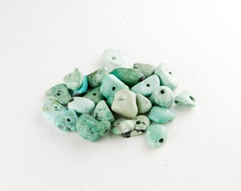 Natural Turquoise Pebble Nugget Beads (11mm)