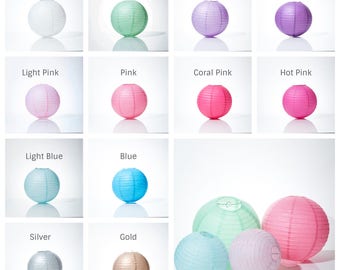 Multi Color Round Chinese Paper Lantern Pink Blue Mint Green Purple Gold Multi Color Round Chinese Paper Lantern Pink Blue Mint Green Purple Gold