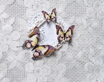 Butterflies, Scrapbooking, Mixed Media, Shabby Chic, Tag Art, Home Decor, Lavender Evening, Set of 3