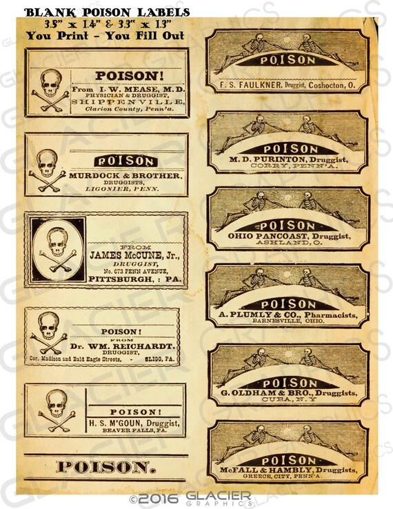 Vintage halloween labels for bottles