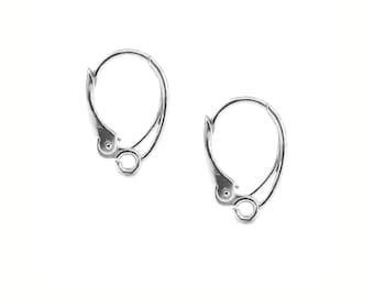 SALE Sterling Silver Leverback Ear Wires 1 or 3 pair Art Nouveau Eawires 16.7 mm