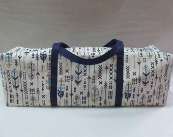 Cricut Explore Air Carrying Case / Cricut Maker Bag / Cricut Carrying Case / Silhouette Cameo 3 Carrying Case / Blue Feather and Arrow Print