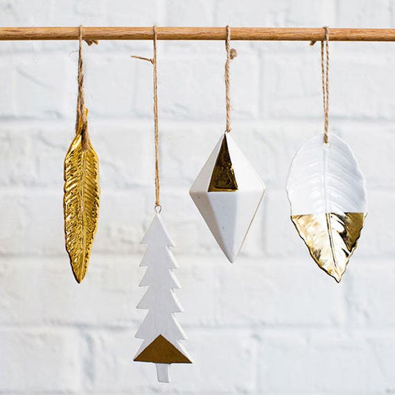 Gold Christmas Tree Ornaments Modern Christmas Decor Gold
