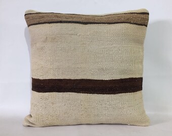 Kilim pillow cover, Kilim cushion cover, Pillow cover, Natural wool pillow, Organic wool pillow, Eco friendly, 17x17 Pillow Cover, Kilim