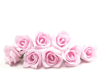 Bridal Hair Accessories, Pink Rose, Pink flower Hair Bobby Pins, Wedding- set 8