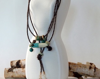 Turquoise Necklace Boho Tassel Necklace Long Necklace Bohemian Necklace Layering Necklace Statement Necklace Boho Jewelry Gift For Her